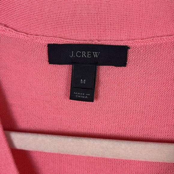 J. Crew 100% Merino Wool Button Down Cardigan Sweater Watermelon Coral Pink M - Picture 8 of 9